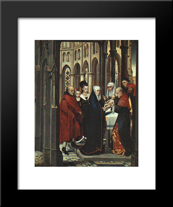 The Presentation In The Temple 20x24 Black Modern Wood Framed Art Print Poster by Memling, Hans