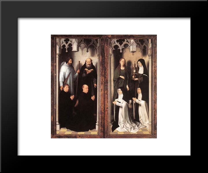 St. John Altarpiece 20x24 Black Modern Wood Framed Art Print Poster by Memling, Hans