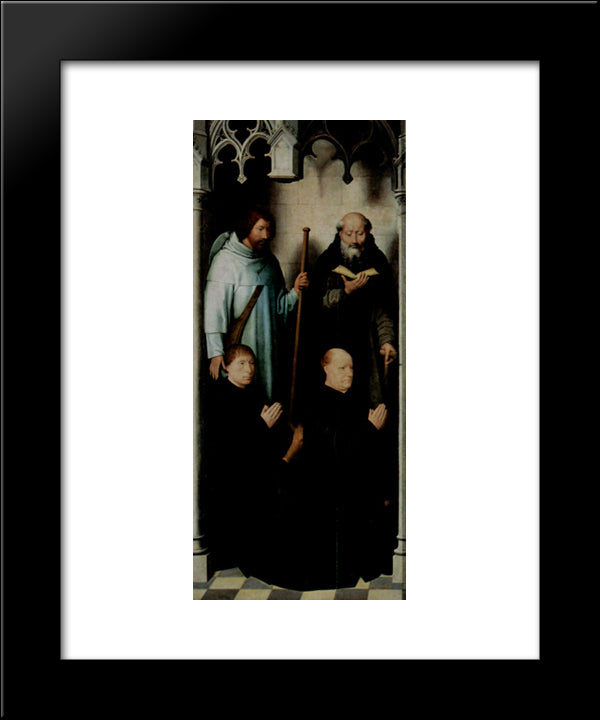 Triptych Of The Mystical Marriage Of St. Catherine Of Alexandria, The Founder Jacob De Kueninc And Anthony Seghers 20x24 Black Modern Wood Framed Art Print Poster by Memling, Hans
