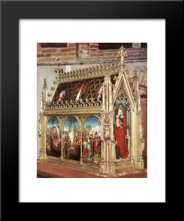 The Reliquary Of St. Ursula 20x24 Black Modern Wood Framed Art Print Poster by Memling, Hans