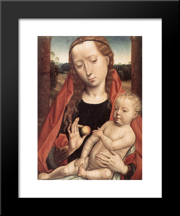 Virgin With The Child Reaching For His Toe 20x24 Black Modern Wood Framed Art Print Poster by Memling, Hans