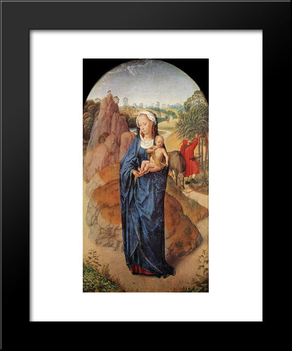 Virgin And Child In A Landscape 20x24 Black Modern Wood Framed Art Print Poster by Memling, Hans