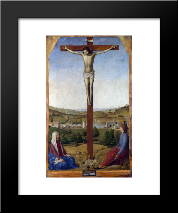 Crucifixion 20x24 Black Modern Wood Framed Art Print Poster by Messina, Antonello da