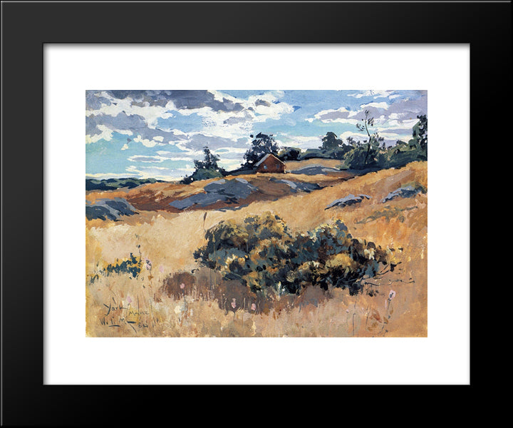 York, Maine, 20x24 Black Modern Wood Framed Art Print Poster by Metcalf, Willard