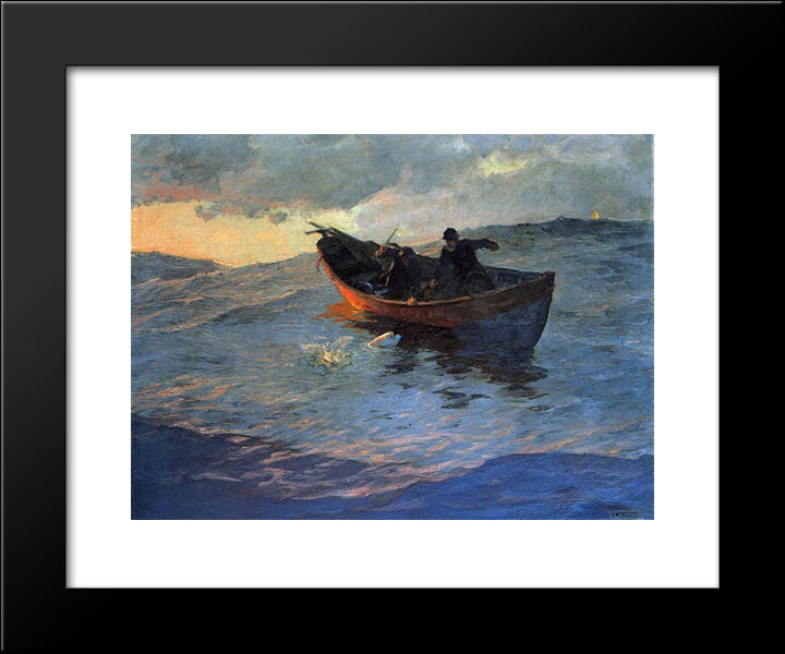 On The Suffolk Coast 02 20x24 Black Modern Wood Framed Art Print Poster by Metcalf, Willard