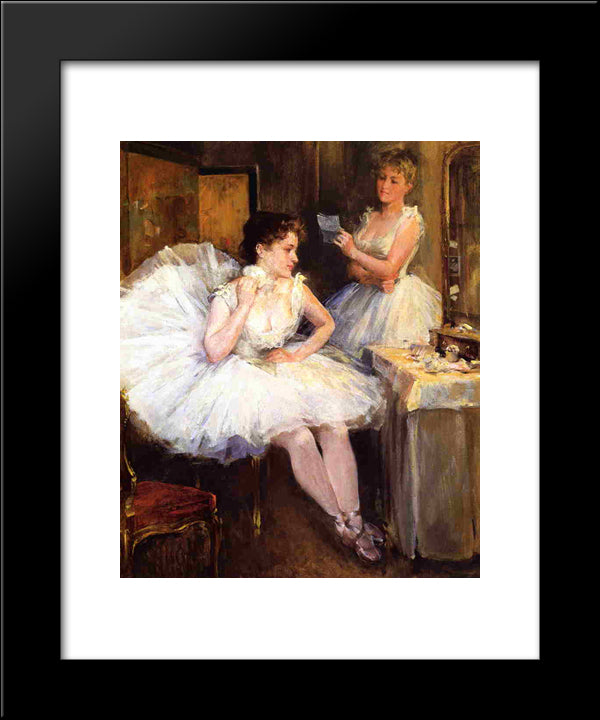 The Ballet Dancers Aka The Dressing Room 20x24 Black Modern Wood Framed Art Print Poster by Metcalf, Willard
