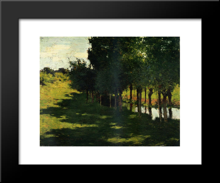 Sunlight And Shadow 20x24 Black Modern Wood Framed Art Print Poster by Metcalf, Willard