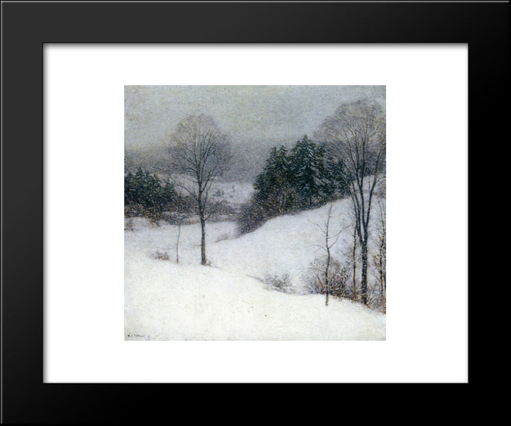 The White Veil 20x24 Black Modern Wood Framed Art Print Poster by Metcalf, Willard
