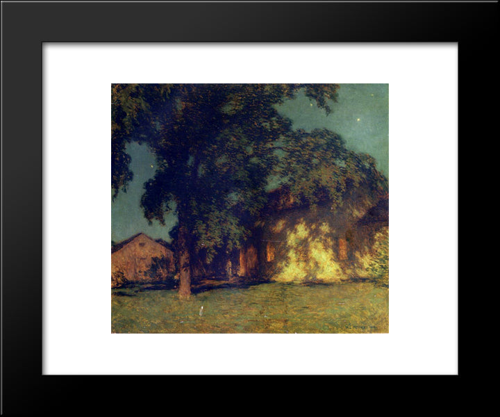 Summer Night (No. 2) 20x24 Black Modern Wood Framed Art Print Poster by Metcalf, Willard