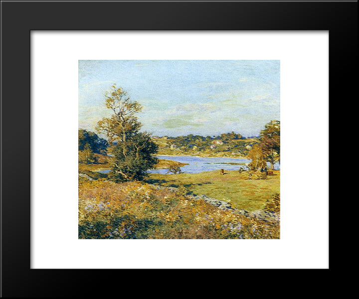 The Breath Of Autumn (Waterford, Connecticut) 20x24 Black Modern Wood Framed Art Print Poster by Metcalf, Willard