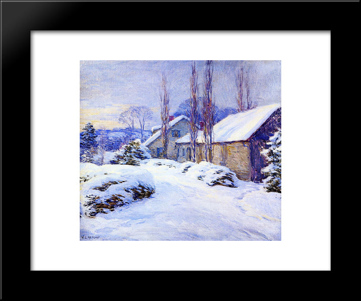 Winter Afternoon 20x24 Black Modern Wood Framed Art Print Poster by Metcalf, Willard
