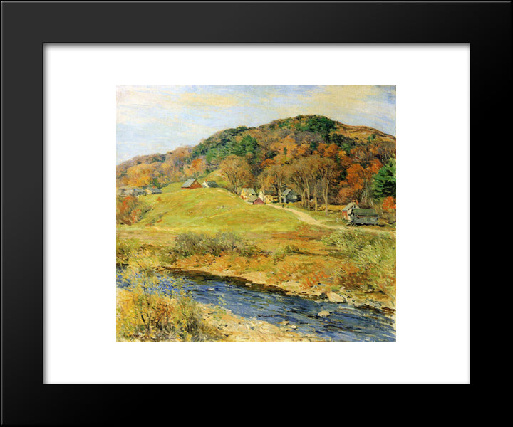 November Mist 20x24 Black Modern Wood Framed Art Print Poster by Metcalf, Willard