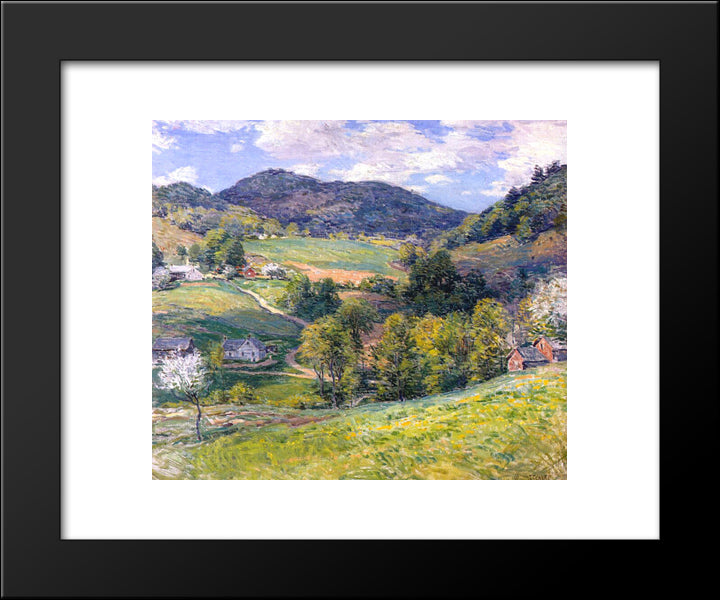 Spring In The Valley 20x24 Black Modern Wood Framed Art Print Poster by Metcalf, Willard