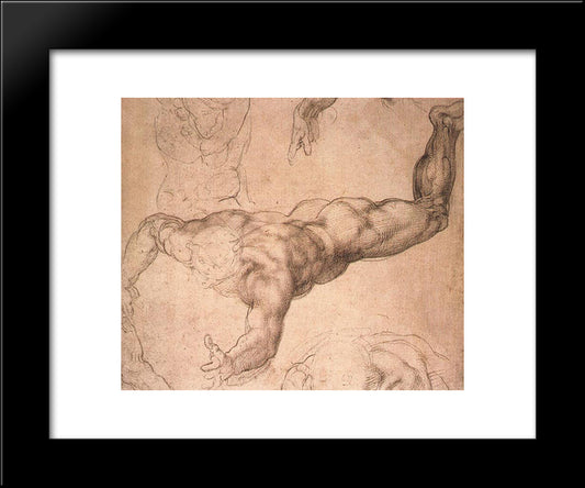 Study For 'The Last Judgement' 20x24 Black Modern Wood Framed Art Print Poster by Michelangelo