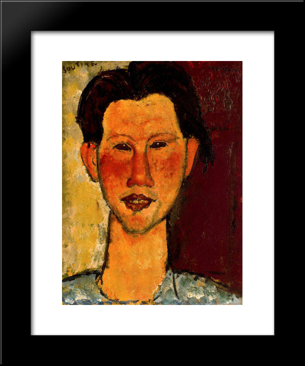 Portrait Of Chaim Soutine 20x24 Black Modern Wood Framed Art Print Poster by Modigliani, Amedeo