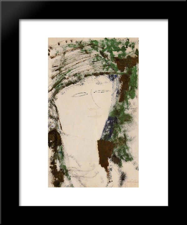 Portrait Of Beatrice Hastings 20x24 Black Modern Wood Framed Art Print Poster by Modigliani, Amedeo