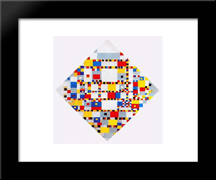 Victory Boogie Woogie 20x24 Black Modern Wood Framed Art Print Poster by Mondrian, Piet