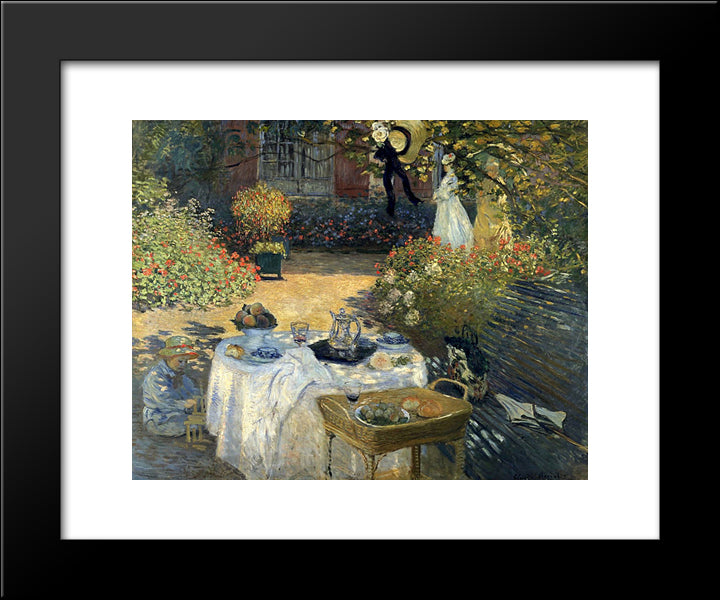 The Luncheon 20x24 Black Modern Wood Framed Art Print Poster by Monet, Claude
