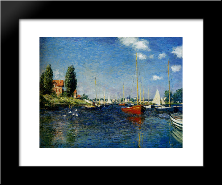 Argenteuil 20x24 Black Modern Wood Framed Art Print Poster by Monet, Claude