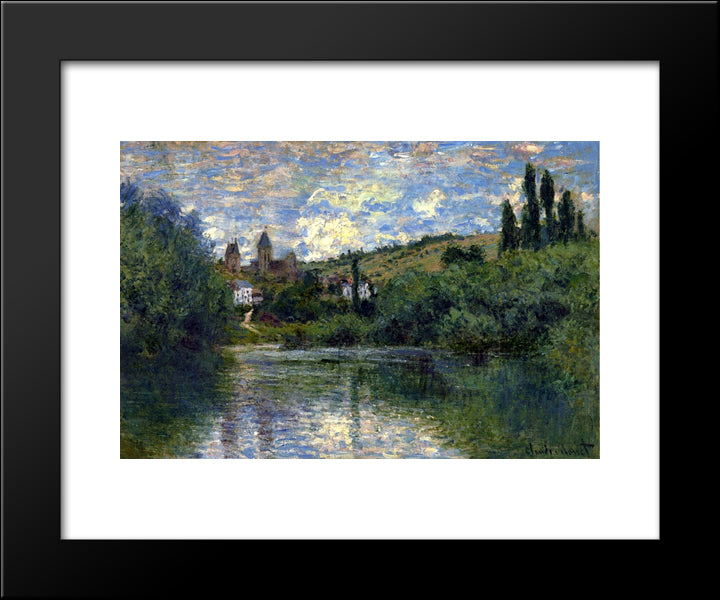 Vetheuil 20x24 Black Modern Wood Framed Art Print Poster by Monet, Claude