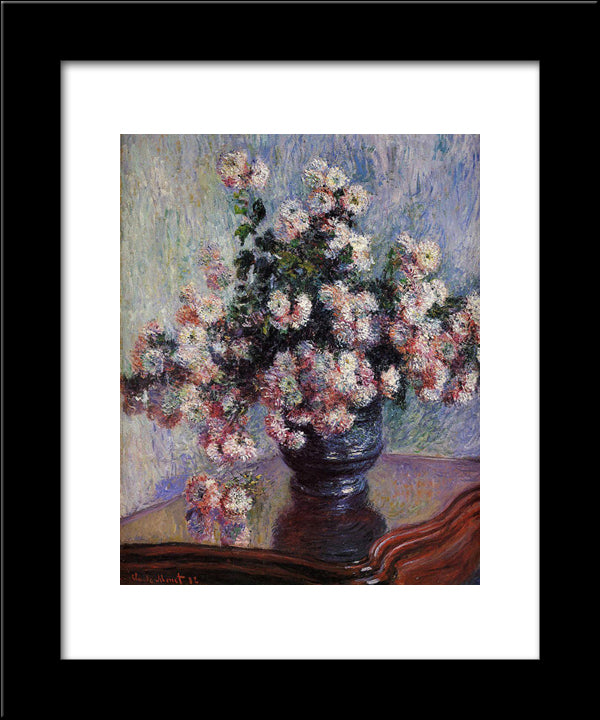 Chrysanthemums 20x24 Black Modern Wood Framed Art Print Poster by Monet, Claude