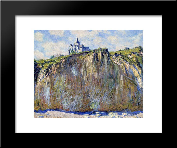 The Church At Varengeville 20x24 Black Modern Wood Framed Art Print Poster by Monet, Claude
