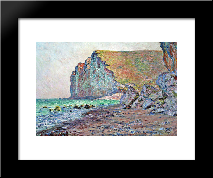 Cliffs Of Les Petites-Dalles 20x24 Black Modern Wood Framed Art Print Poster by Monet, Claude