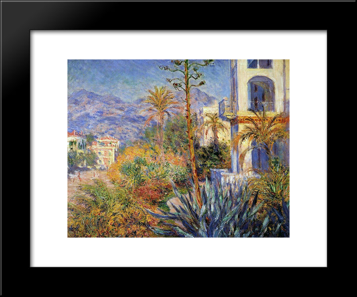Villas At Bordighera 20x24 Black Modern Wood Framed Art Print Poster by Monet, Claude