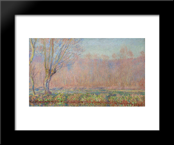 The Willows 20x24 Black Modern Wood Framed Art Print Poster by Monet, Claude