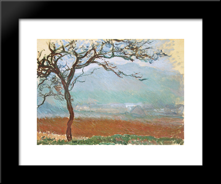 Landscape At Giverny 20x24 Black Modern Wood Framed Art Print Poster by Monet, Claude