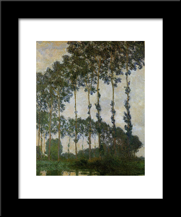 Poplars At Giverny 20x24 Black Modern Wood Framed Art Print Poster by Monet, Claude