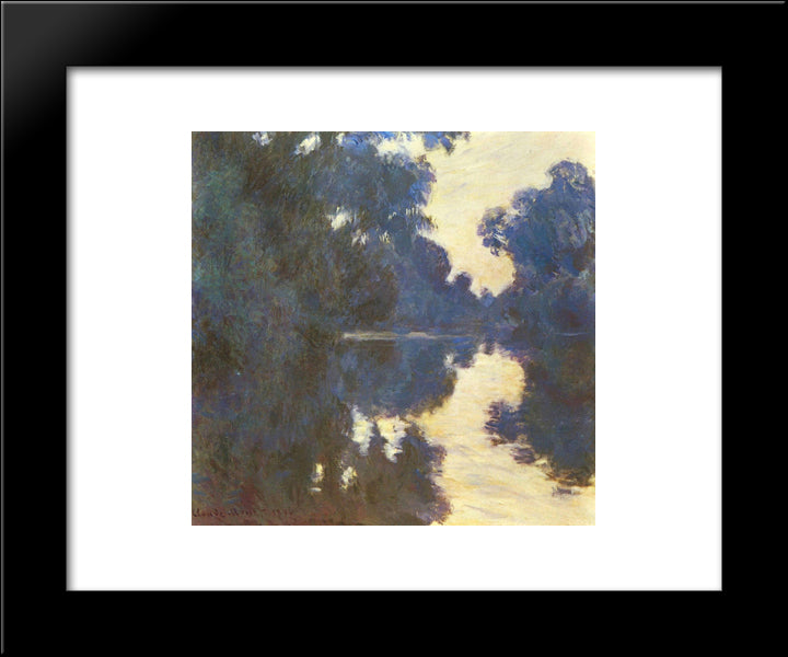 Morning On The Seine 20x24 Black Modern Wood Framed Art Print Poster by Monet, Claude