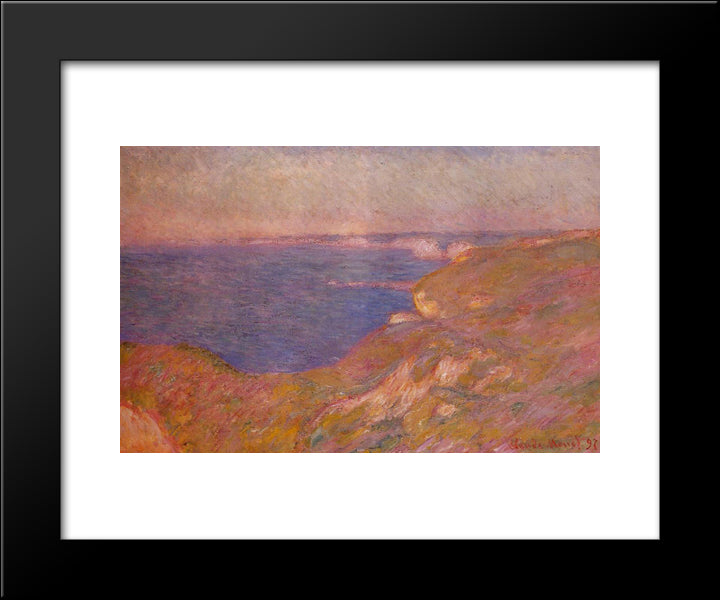 Cliff Near Dieppe 20x24 Black Modern Wood Framed Art Print Poster by Monet, Claude