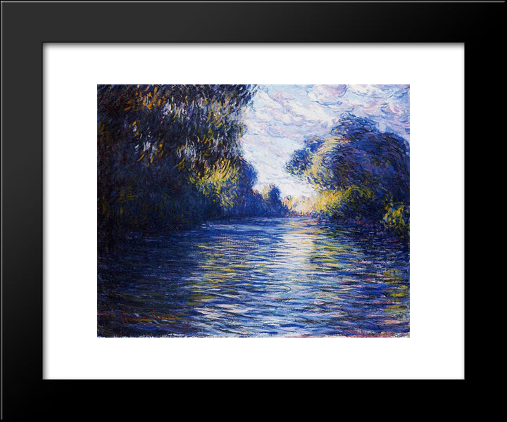Morning On The Seine 20x24 Black Modern Wood Framed Art Print Poster by Monet, Claude