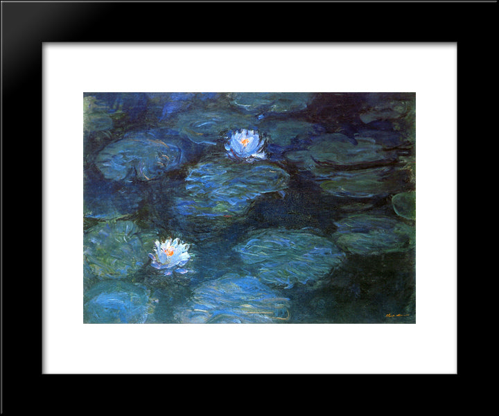Water Lilies 20x24 Black Modern Wood Framed Art Print Poster by Monet, Claude