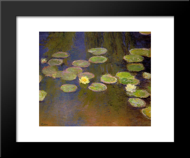 Water Lilies 20x24 Black Modern Wood Framed Art Print Poster by Monet, Claude