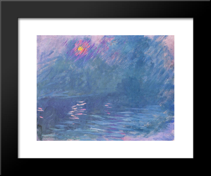 Waterloo Bridge 20x24 Black Modern Wood Framed Art Print Poster by Monet, Claude