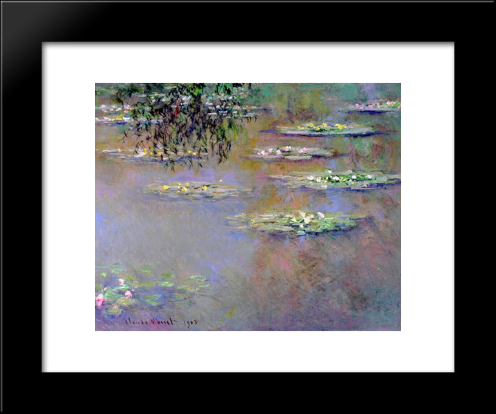 Water Lilies 20x24 Black Modern Wood Framed Art Print Poster by Monet, Claude
