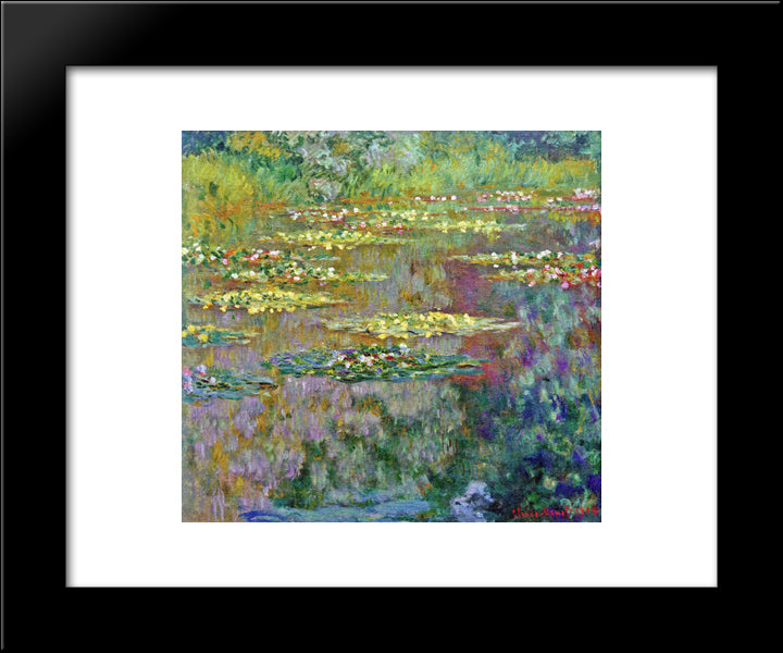 Water Lilies 20x24 Black Modern Wood Framed Art Print Poster by Monet, Claude