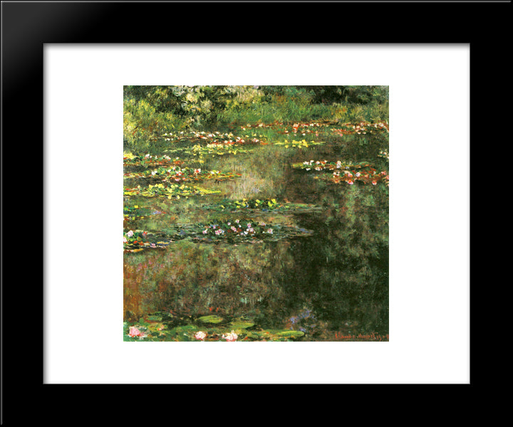 Water Lilies 20x24 Black Modern Wood Framed Art Print Poster by Monet, Claude