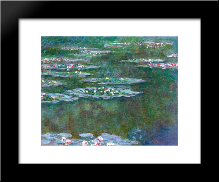 Water Lilies 20x24 Black Modern Wood Framed Art Print Poster by Monet, Claude