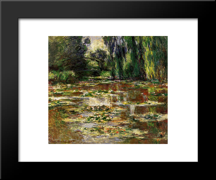 The Japanese Bridge (The Bridge Over The Water-Lily Pond) 20x24 Black Modern Wood Framed Art Print Poster by Monet, Claude