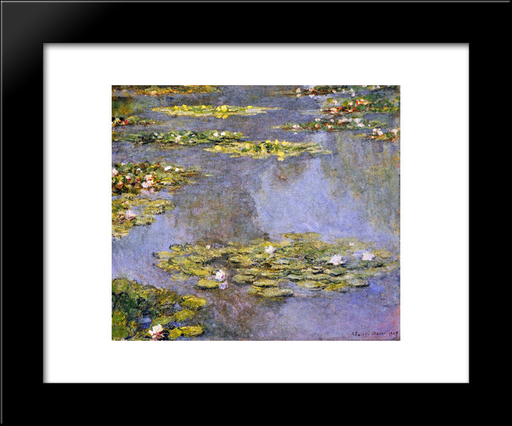 Water Lilies 20x24 Black Modern Wood Framed Art Print Poster by Monet, Claude