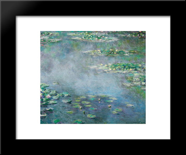 Water Lilies 20x24 Black Modern Wood Framed Art Print Poster by Monet, Claude