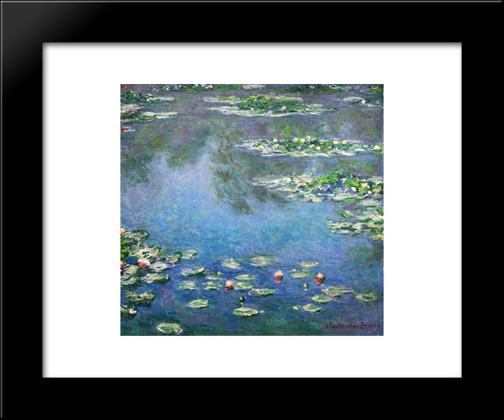 Water Lilies 20x24 Black Modern Wood Framed Art Print Poster by Monet, Claude