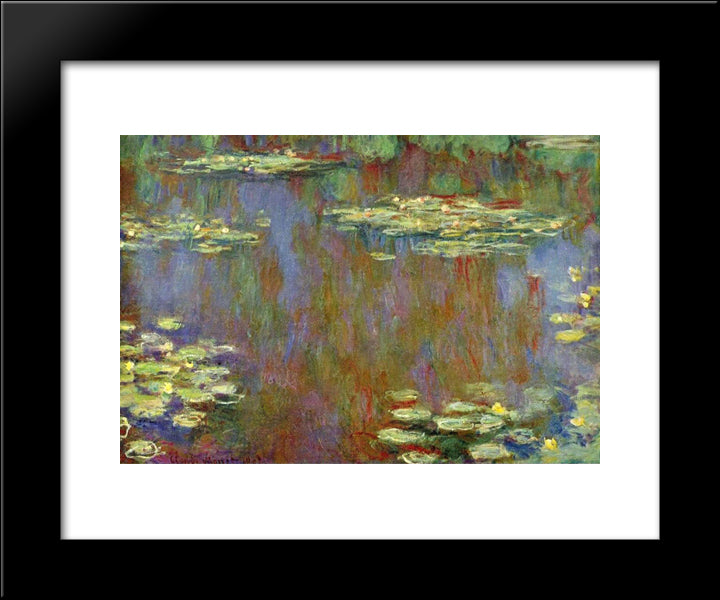 Water Lilies 20x24 Black Modern Wood Framed Art Print Poster by Monet, Claude