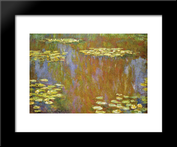 Water Lilies 20x24 Black Modern Wood Framed Art Print Poster by Monet, Claude