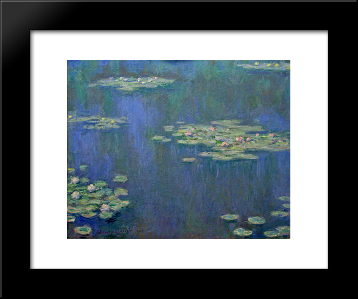 Water Lilies 20x24 Black Modern Wood Framed Art Print Poster by Monet, Claude