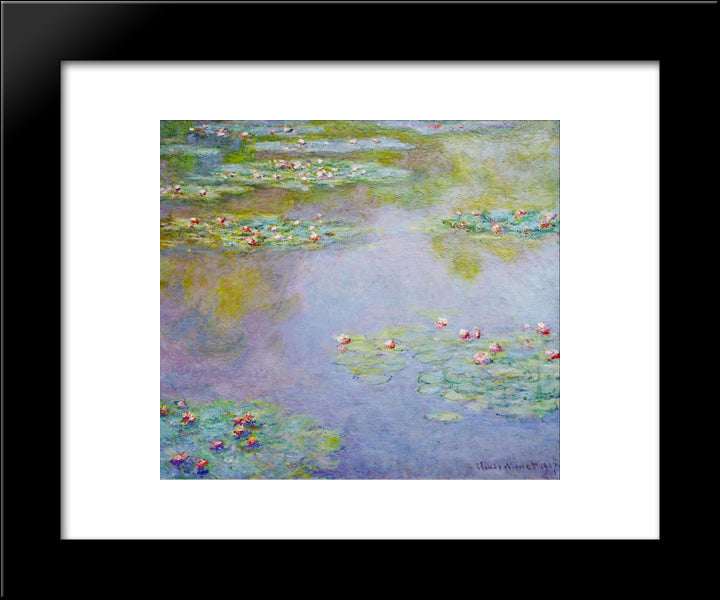 Water Lilies 20x24 Black Modern Wood Framed Art Print Poster by Monet, Claude
