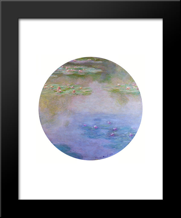 Water Lilies 20x24 Black Modern Wood Framed Art Print Poster by Monet, Claude